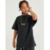 imageFlygo Boys Girls Cotton TShirts Kids Acid Wash Tshirt Summer Unisex Casual Short Sleeve Loose Basic Tee TopBlack Grey