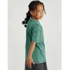 imageFlygo Boys Girls Cotton TShirts Kids Acid Wash Tshirt Summer Unisex Casual Short Sleeve Loose Basic Tee TopGreen