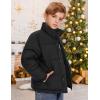 imageFlygo Boys Girls Puffer Jacket Kids Winter Coat WaterResistant Warm Colorblock Quilted Bubble Puffy Jackets CoatsBlack