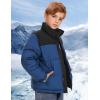 imageFlygo Boys Girls Puffer Jacket Kids Winter Coat WaterResistant Warm Colorblock Quilted Bubble Puffy Jackets CoatsNavy