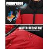 imageFlygo Boys Girls Puffer Jacket Kids Winter Coat WaterResistant Warm Colorblock Quilted Bubble Puffy Jackets CoatsRed