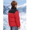 imageFlygo Boys Girls Puffer Jacket Kids Winter Coat WaterResistant Warm Colorblock Quilted Bubble Puffy Jackets CoatsRed
