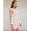 imageFlygo Floral Pajama Set for Women 2 Piece Lounge Set Ruffle Cami Top and Shorts Pj Set SleepwearOrange