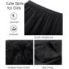 imageFlygo Girls Tulle Skirt ALine Long Ruffle Tiered Mesh Tutu Skirt Maxi High Elastic Waist Pleated Layered SkirtsBlack