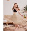 imageFlygo Girls Tulle Skirt ALine Long Ruffle Tiered Mesh Tutu Skirt Maxi High Elastic Waist Pleated Layered SkirtsChampagne