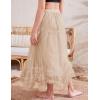 imageFlygo Girls Tulle Skirt ALine Long Ruffle Tiered Mesh Tutu Skirt Maxi High Elastic Waist Pleated Layered SkirtsChampagne
