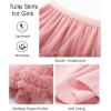imageFlygo Girls Tulle Skirt ALine Long Ruffle Tiered Mesh Tutu Skirt Maxi High Elastic Waist Pleated Layered SkirtsLightpink