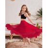 imageFlygo Girls Tulle Skirt ALine Long Ruffle Tiered Mesh Tutu Skirt Maxi High Elastic Waist Pleated Layered SkirtsRed