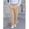imageFlygo Mens Fleece Lined Sherpa Sweatpants Winter Warm Pants Jogger Lounge Athletic Pant with PocketsKhaki Open Bottom