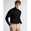 imageFlygo Mens Turtleneck Sweater Slim Fit Soft Knitted Basic Pullover SweaterBlack