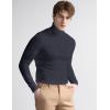 imageFlygo Mens Turtleneck Sweater Slim Fit Soft Knitted Basic Pullover SweaterDark Grey