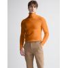 imageFlygo Mens Turtleneck Sweater Slim Fit Soft Knitted Basic Pullover SweaterOrange