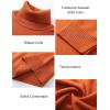 imageFlygo Mens Turtleneck Sweater Slim Fit Soft Knitted Basic Pullover SweaterOrange