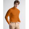 imageFlygo Mens Turtleneck Sweater Slim Fit Soft Knitted Basic Pullover SweaterOrange