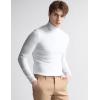 imageFlygo Mens Turtleneck Sweater Slim Fit Soft Knitted Basic Pullover SweaterWhite