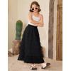 imageFlygo Tulle Skirts for Girls Long Tutu Skirt A Line Layered Ruffle Tiered Mesh Maxi Skirt Petticoat 514 YearsBlack