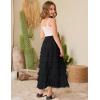 imageFlygo Tulle Skirts for Girls Long Tutu Skirt A Line Layered Ruffle Tiered Mesh Maxi Skirt Petticoat 514 YearsBlack