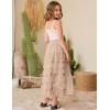 imageFlygo Tulle Skirts for Girls Long Tutu Skirt A Line Layered Ruffle Tiered Mesh Maxi Skirt Petticoat 514 YearsChampagne