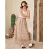 imageFlygo Tulle Skirts for Girls Long Tutu Skirt A Line Layered Ruffle Tiered Mesh Maxi Skirt Petticoat 514 YearsChampagne