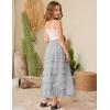 imageFlygo Tulle Skirts for Girls Long Tutu Skirt A Line Layered Ruffle Tiered Mesh Maxi Skirt Petticoat 514 YearsGrey