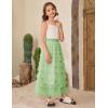 imageFlygo Tulle Skirts for Girls Long Tutu Skirt A Line Layered Ruffle Tiered Mesh Maxi Skirt Petticoat 514 YearsLight Green