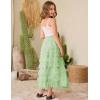 imageFlygo Tulle Skirts for Girls Long Tutu Skirt A Line Layered Ruffle Tiered Mesh Maxi Skirt Petticoat 514 YearsLight Green