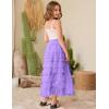 imageFlygo Tulle Skirts for Girls Long Tutu Skirt A Line Layered Ruffle Tiered Mesh Maxi Skirt Petticoat 514 YearsPurple