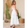 imageFlygo Tulle Skirts for Girls Long Tutu Skirt A Line Layered Ruffle Tiered Mesh Maxi Skirt Petticoat 514 YearsWhite