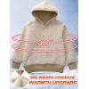 imageFlygo Unisex Boys Girls Fleece Lined Sherpa Hoodie Kids Warm Winter Hoodies Pullover Hooded Sweatshirt Sweater 413YKhaki