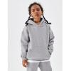 imageFlygo Unisex Boys Girls Fleece Lined Sherpa Hoodie Kids Warm Winter Hoodies Pullover Hooded Sweatshirt Sweater 413YLight Grey