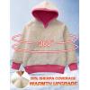 imageFlygo Unisex Boys Girls Fleece Lined Sherpa Hoodie Kids Warm Winter Hoodies Pullover Hooded Sweatshirt Sweater 413YRose Red