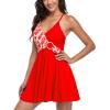 imageFlygo Womens 2 Piece Swimsuits Tankini Tummy Control Athletic QuickDry Swimdress Printed Split Skirt Padded SwimwearRed