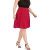 imageFlygo Womens ALine High Waisted Button Front Belted Pleated Skater Skirts Midi Knee Length SkirtBlack