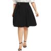 imageFlygo Womens ALine High Waisted Button Front Belted Pleated Skater Skirts Midi Knee Length SkirtBlack