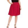 imageFlygo Womens ALine High Waisted Button Front Belted Pleated Skater Skirts Midi Knee Length SkirtBlack