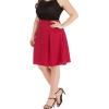 imageFlygo Womens ALine High Waisted Button Front Belted Pleated Skater Skirts Midi Knee Length SkirtRed