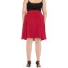 imageFlygo Womens ALine High Waisted Button Front Belted Pleated Skater Skirts Midi Knee Length SkirtWine Red