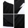 imageFlygo Womens ALine Midi Skirt Flowy Pleated High Elastic Waist Casual Swing Cotton Long Skirt with PocketBlack