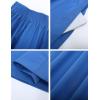 imageFlygo Womens ALine Midi Skirt Flowy Pleated High Elastic Waist Casual Swing Cotton Long Skirt with PocketBlue