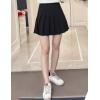 imageFlygo Womens Casual Elastic High Waist Pleated Slim Mini Aline SkirtBlack