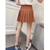 imageFlygo Womens Casual Elastic High Waist Pleated Slim Mini Aline SkirtCaramel