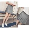 imageFlygo Womens Casual Elastic High Waist Pleated Slim Mini Aline SkirtGray