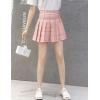 imageFlygo Womens Casual Elastic High Waist Pleated Slim Mini Aline SkirtPink Check