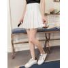 imageFlygo Womens Casual Elastic High Waist Pleated Slim Mini Aline SkirtWhite