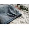 imageFlygo Womens Casual Elastic Waist Midi Long Denim Skirt with Pockets Light Blue