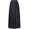 imageFlygo Womens Casual Metallic Shiny Shimmer Pleated Swing Maxi Long SkirtBlack