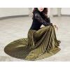 imageFlygo Womens Casual Metallic Shiny Shimmer Pleated Swing Maxi Long SkirtGold