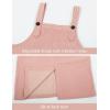 imageFlygo Womens Casual Mid Length Long Corduroy Jumpers Button Down Swing Overall Pinafore Dress SkirtPink