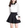 imageFlygo Womens Classic High Waist Above Knee Solid Color Flared A Line Mini Skirt SkortBlack
