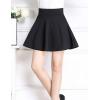 imageFlygo Womens Classic High Waist Above Knee Solid Color Flared A Line Mini Skirt SkortBlack